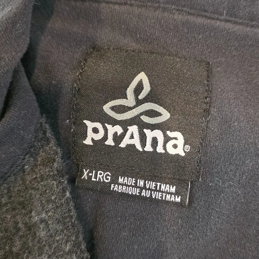 Prana Men’s Barclay Full Zip Wool Blend Sweater Charcoal Size XL